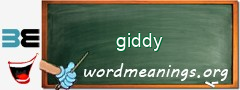 WordMeaning blackboard for giddy